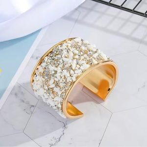 White Bohemian cuff bracelet